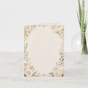 Tarjeta Festiva Botánico Elegante en Papel Artesanal Antiguo