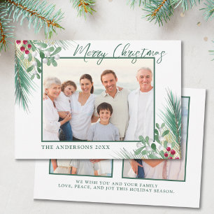 Tarjeta Festiva Botánicos de invierno 3 Navidades de fotos