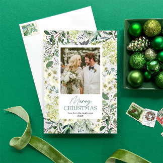 Tarjeta Festiva Botánicos de invierno acuarela 1 fotograma