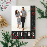 Tarjeta Festiva Botánicos tipográficos de foto Chequeadores<br><div class="desc">Completamente personalizable en todos los sentidos posibles, esta nueva colección de tarjetas de vacaciones cuenta con nuestras originales bayas de invierno pintadas a mano y obras de arte folclórico. Los audaces saludos modernos entrelazados entre las obras de arte hacen una extraña declaración tipográfica que destaca. Esta colección incluye varias opciones...</div>