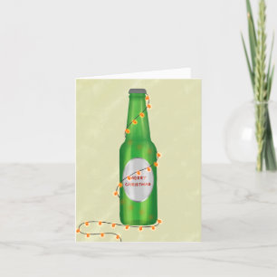 Tarjeta Festiva botella de cerveza para navidades