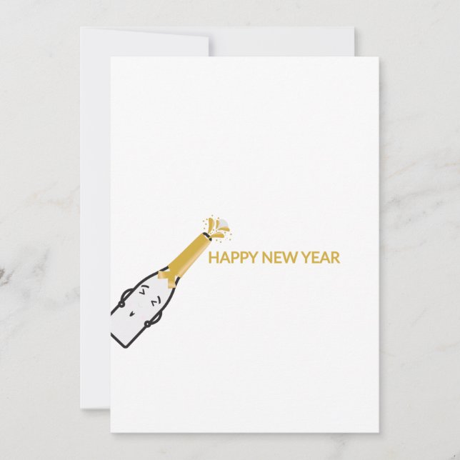 Tarjeta Festiva Botella de champagne personalizado y año nuevo fel (Anverso)