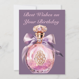Tarjeta Festiva Botella Perfume con joyas