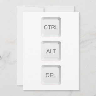 Tarjeta Festiva botón CTRL ALT DEL teclado del equipo de SlipperyJ