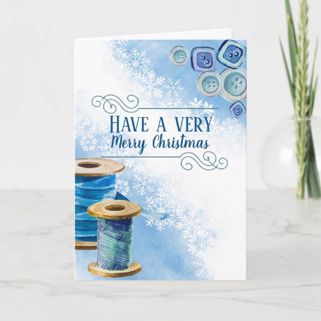 Tarjeta Festiva Botones de hilos de discusión de regalos caseros d (Anverso)