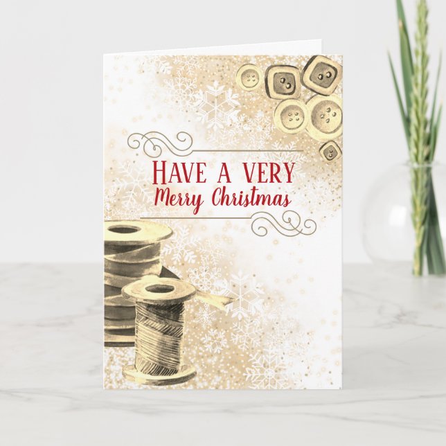 Tarjeta Festiva Botones de hilos de discusión de regalos caseros d (Anverso)