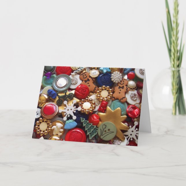 Tarjeta Festiva Botones de los hombres de pan de jengibre del (Anverso)