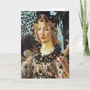 Tarjeta Festiva Botticelli Flora Diosa de la Primavera Arte Floral
