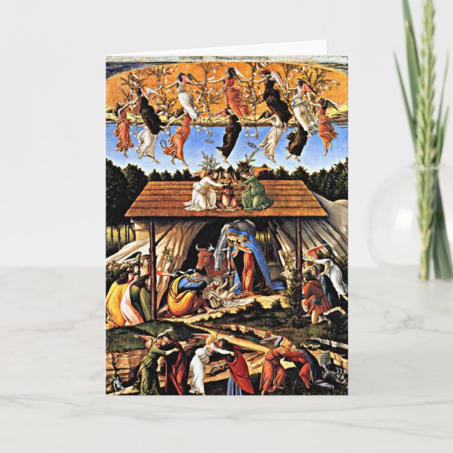 Tarjeta Festiva Botticelli - La Natividad Mística  (Anverso)
