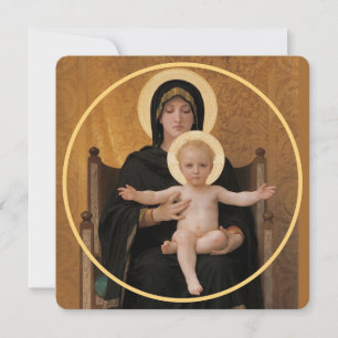 Tarjeta Festiva Bougereau Virgen y Niño