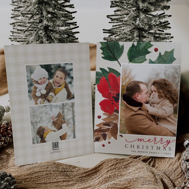 Tarjeta Festiva Bough rústico | Foto de Navidades acuarelas (Subido por el creador)