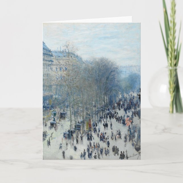 Tarjeta Festiva Boulevard des Capucines por Claude Monet (Anverso)