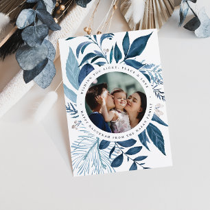Tarjeta Festiva Bountiful   acuarela Botánica Hanukkah Foto