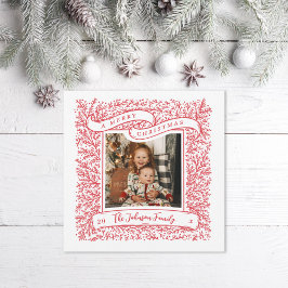 Tarjeta Festiva Bountiful Brands Red and White Photo Navidades