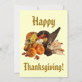 Tarjeta Festiva Bountiful Harvest Cornucopia Thanksgiving, ZSSG