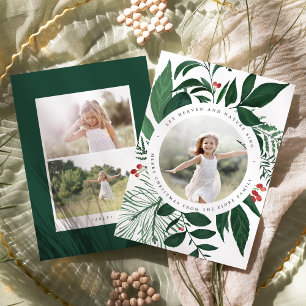 Tarjeta Festiva Bountiful Holiday Photo Card   Bosque