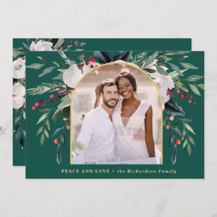 Tarjeta Festiva Bounty festivo   Verdor y Berries Una foto