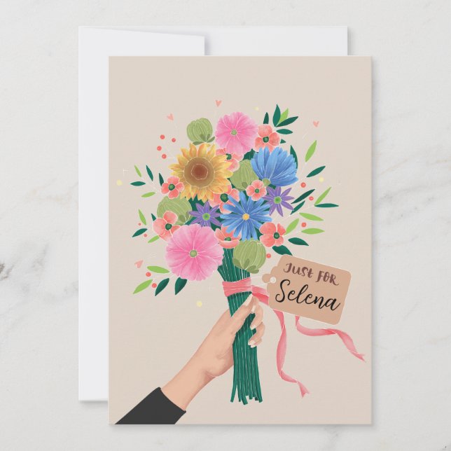 Tarjeta Festiva Bouquet de flores silvestres (Anverso)