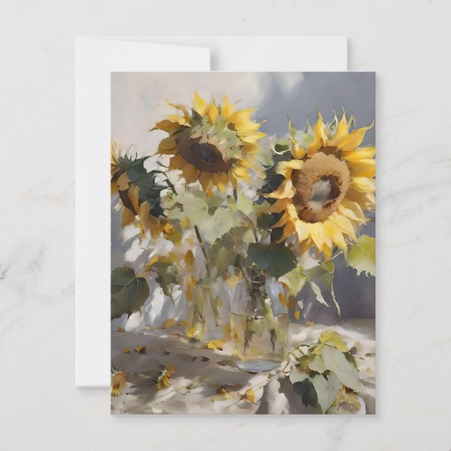 Tarjeta Festiva Bouquet De Sunflower B - Aceites (Anverso)