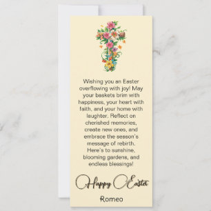Tarjeta Festiva Bouquet Floral Happy Easter Card
