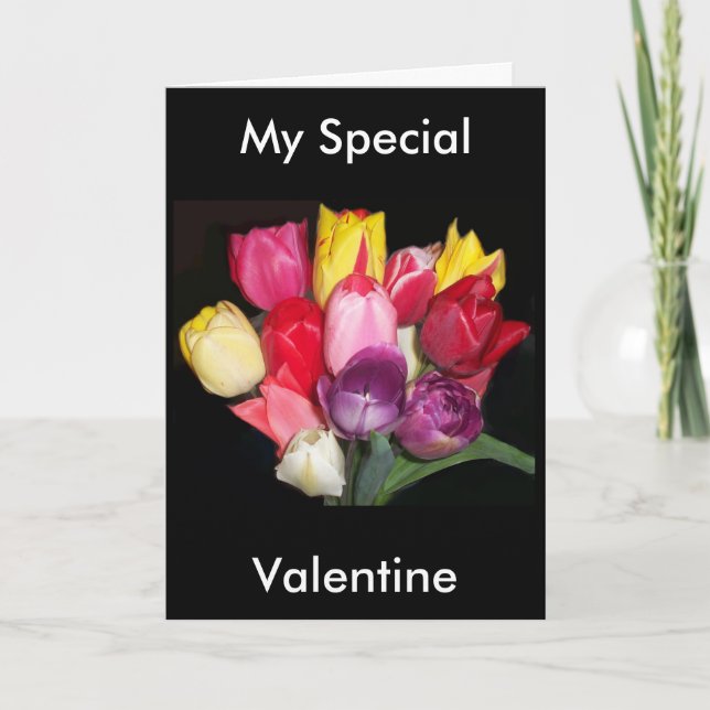 Tarjeta Festiva Bouquet of Tulips Card (Anverso)