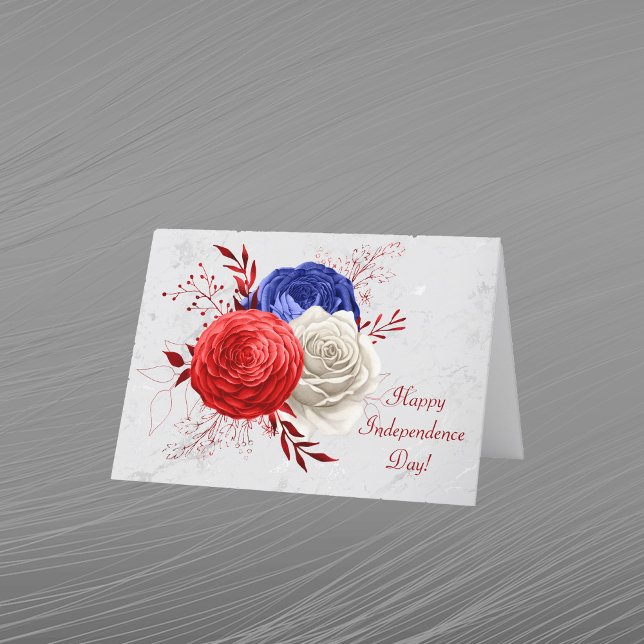 Tarjeta Festiva Bouquet patriótico rojo blanco azul (Subido por el creador)