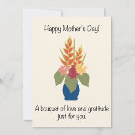 Tarjeta Festiva Bouquet tropical del Día de la Madre