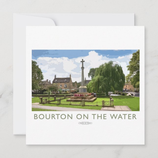Tarjeta Festiva Bourton en el Poster del Ferrocarril del Agua (Anverso)