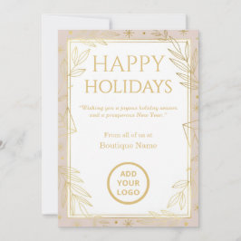Tarjeta Festiva Boutique Minimalista en Blush Gold