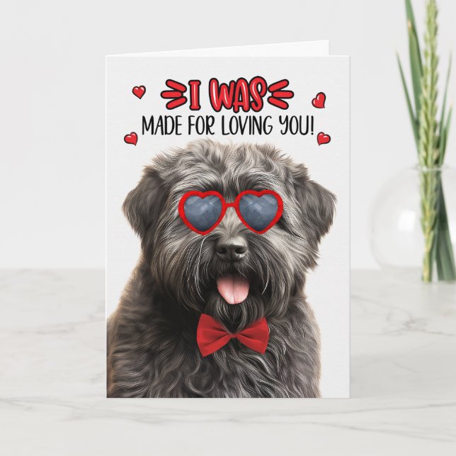 Tarjeta Festiva Bouvier des Flandres hecho para amarte San Valentí (Anverso)