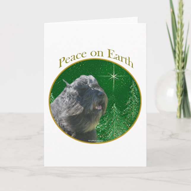 Tarjeta Festiva Bouvier Des Flandres Peace (Anverso)