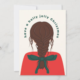 Tarjeta Festiva Bow Chica Navidades