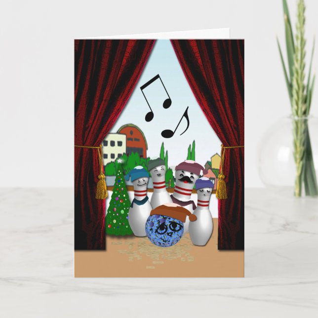 Tarjeta Festiva Bowling Carol (Anverso)