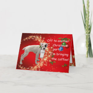 Tarjeta Festiva Boxer con Navidades de café