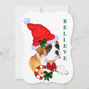 Tarjeta Festiva Boxer Cree En Los Navidades