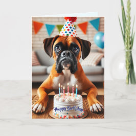 Tarjeta Festiva Boxer Dog Birthday Fun