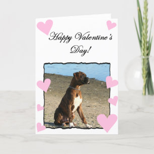 Tarjeta Festiva Boxer Dog Happy Valentine Day Greeting card