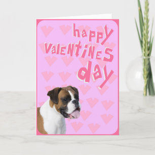 Tarjeta Festiva Boxer Dog Happy Valentine Day Greeting Card