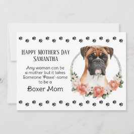 Tarjeta Festiva Boxer Dog Mom Florals Mother's Day Verse