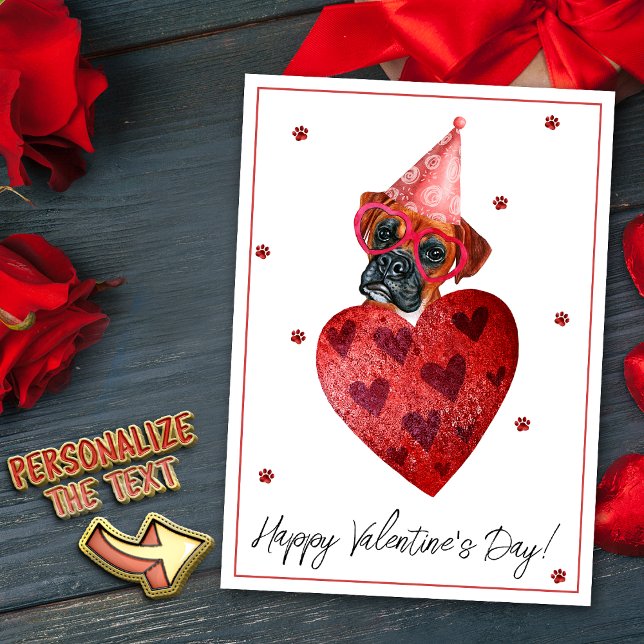 Tarjeta Festiva Boxer El día de San Valentín Gift Dog (Subido por el creador)
