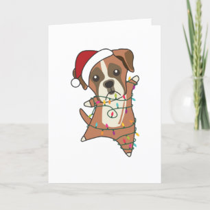 Tarjeta Festiva Boxer Navidades de perro niegan animales de invier