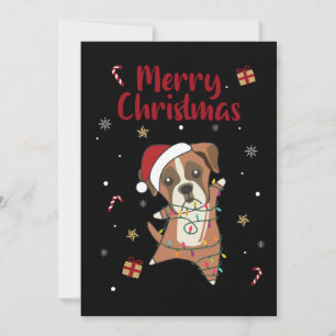 Tarjeta Festiva Boxer Navidades de perro niegan animales de invier