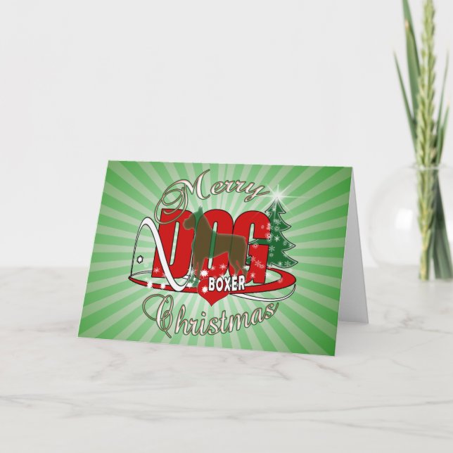 TARJETA FESTIVA BOXER NAVIDADES DOG (Anverso)