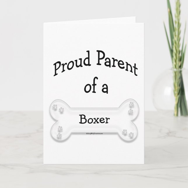 Tarjeta Festiva Boxer Proud Parent (Anverso)