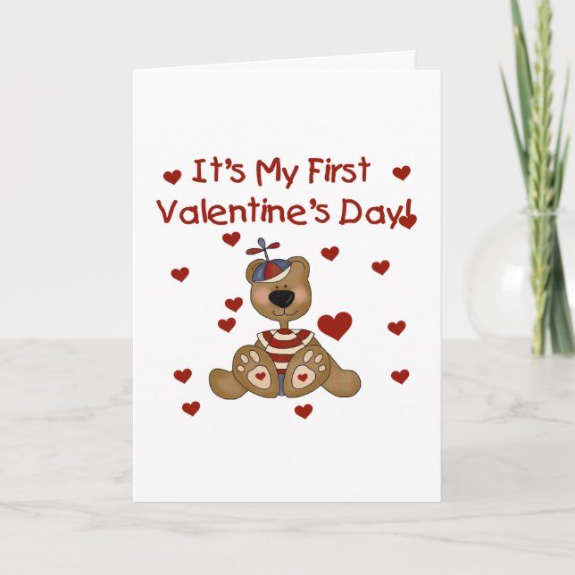 Tarjeta Festiva Boy Bear 1 camisetas y regalos El día de San Valen (Anverso)