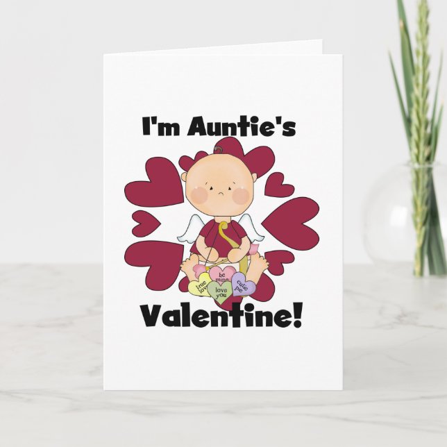 Tarjeta Festiva Boy Cupid Auntie camisetas de San Valentín y regal (Anverso)