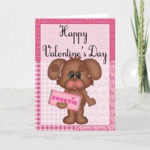 Tarjeta Festiva Boy Puppy Love Happy Valentine Greeting Card 1