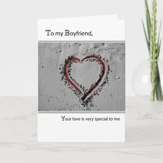 Tarjeta Festiva Boyfriend El día de San Valentín Heart (Anverso)