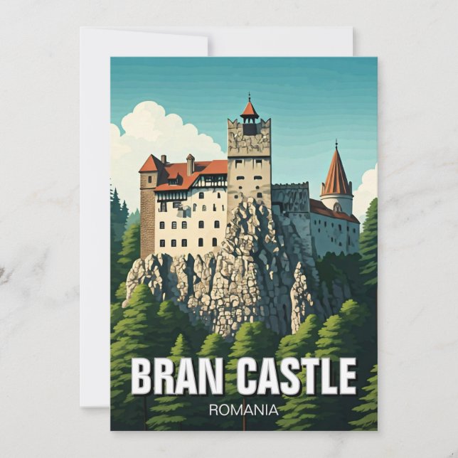 Tarjeta Festiva Bran Castle Rumania (Anverso)