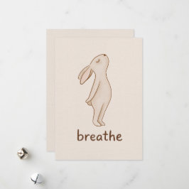 Tarjeta Festiva Breathe Bunny Minimalist Encouragement Card